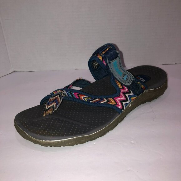 Skechers Womens Size 10 Reggae Zig Zag Swag Open Toe Slip On Sports Sandals - Picture 2 of 9